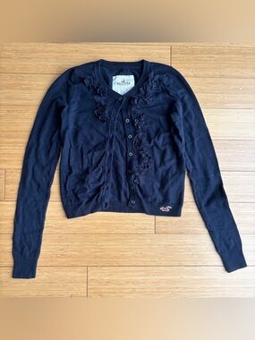 Vintage Y2K Hollister navy blue floral cardigan